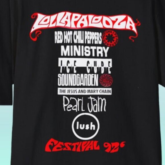 Lollapalooza 1992 Festival Rock Band Music Concert Graphic 2 Sided T-Shirt - Picture 3 of 6